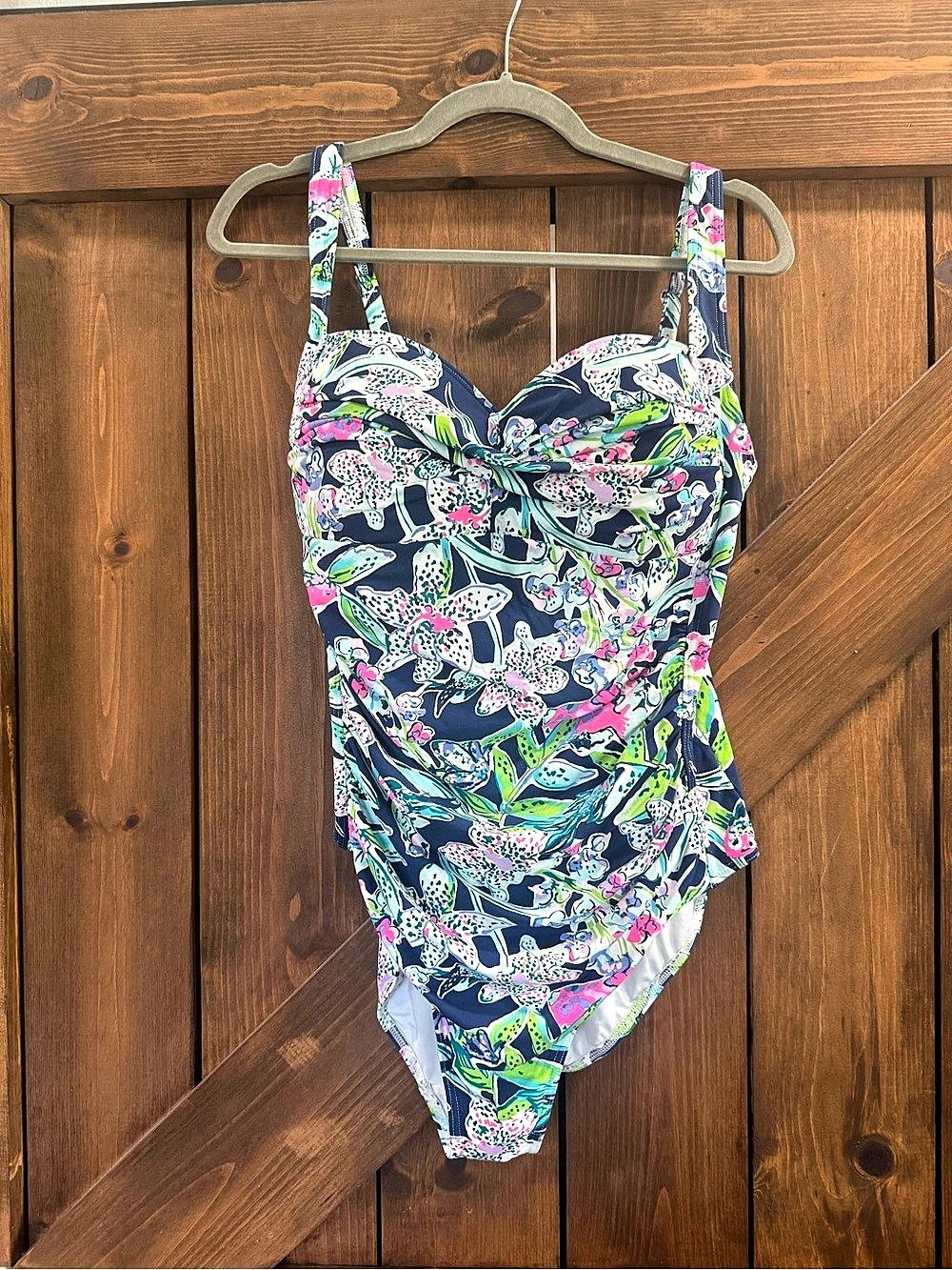 Lilly Pulitzer One Piece Swimsuit in Blue & Pink Size 12 Like New
